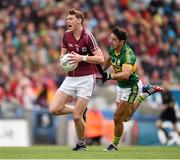 3 August 2014; Thomas Flynn, Galway, on his way to scoring his side's first goal despite the attention of Aidan O'Mahony, Kerry. GAA Football All-Ireland Senior Championship, Quarter-Final, Kerry v Galway, Croke Park, Dublin. Picture credit: Stephen McCarthy / SPORTSFILE