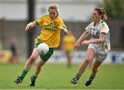 4 August 2014; Karen Guthrie, Donegal, in action against Aisling Leonard, Kerry. TG4 All-Ireland Ladies Football Senior Championship Round 2 Qualifier, Donegal v Kerry, St Brendan's Park, Birr, Co. Offaly. Picture credit: Brendan Moran / SPORTSFILE