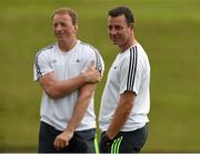 8 August 2014; Munster assistant coach Brian Walsh, right, and technical advisor Mick O'Driscoll during squad training. Munster Rugby Squad Pre-Season Training, University of Limerick, Limerick. Picture credit: Diarmuid Greene / SPORTSFILE