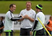 8 August 2014; Munster coaching staff, Ian Costello, Mick O'Driscoll and Jerry Flannery in conversation during squad training. Munster Rugby Squad Pre-Season Training, University of Limerick, Limerick. Picture credit: Diarmuid Greene / SPORTSFILE