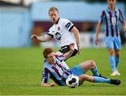 8 August 2014; Carl Walshe, Drogheda United, in action against Daryl Horgan, Dundalk. SSE Airtricity League Premier Division, Drogheda United v Dundalk, United Park, Drogheda, Co. Louth. Photo by Sportsfile