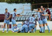 8 August 2014; Drogheda United players celebrate after Gary O'Neill scored his side's first goal. SSE Airtricity League Premier Division, Drogheda United v Dundalk, United Park, Drogheda, Co. Louth. Photo by Sportsfile