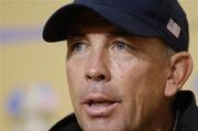 20 September 2006; Tom Lehman, Team USA 2006 captain, at a press conference during the second day of practice, ahead of the 36th Ryder Cup Matches. K Club, Straffan, Co. Kildare, Ireland. Picture credit: Pat Murphy / SPORTSFILE