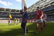 20 August 2006; Cork captain Derek Kavanagh leads his team in the pre-match parade. Bank of Ireland All-Ireland Senior Football Championship Semi-Final, Kerry v Cork, Croke Park, Dublin. Picture credit: Brian Lawless / SPORTSFILE