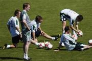 5 October 2006; Republic of Ireland manager Steve Staunton and players, from left, Aiden McGeady, Jay Tabb, Robbie Keane, and Stephen Ireland, during squad training. Tsirion Stadium, Limassol, Cyprus. Picture credit: Brian Lawless / SPORTSFILE