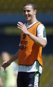 5 October 2006; John O'Shea in jovial mood during Republic of Ireland squad training. Tsirion Stadium, Limassol, Cyprus. Picture credit: Brian Lawless / SPORTSFILE