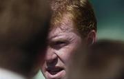 5 October 2006; Repubulic of Ireland manager Steve Staunton talks to the media after squad training. Tsirion Stadium, Limassol, Cyprus. Picture credit: Brian Lawless / SPORTSFILE