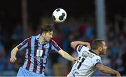 8 August 2014; Ciaran McGuigan, Drogheda United, in action against Kurtis Byrne, Dundalk. SSE Airtricity League Premier Division, Drogheda United v Dundalk, United Park, Drogheda, Co. Louth. Photo by Sportsfile