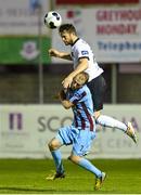 8 August 2014; Dane Massey, Dundalk, in action against Cathal Brady, Drogheda United. SSE Airtricity League Premier Division, Drogheda United v Dundalk, United Park, Drogheda, Co. Louth. Photo by Sportsfile