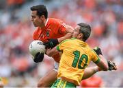 9 August 2014; Aaron Kernan, Armagh, in action against Christy Toye, Donegal. GAA Football All-Ireland Senior Championship, Quarter-Final, Donegal v Armagh, Croke Park, Dublin. Photo by Sportsfile