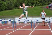 9 August 2014; Kelly Anne Doyle, Ireland, on her way to winning the Girl's Under 18 400 meter hurdles. 2014 Celtic Games, Morton Stadium, Santry, Co. Dublin. Picture credit: Cody Glenn / SPORTSFILE
