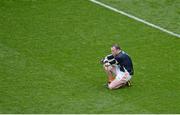 9 August 2014; A dejected Philip McEvoy, Armagh, after the game. GAA Football All-Ireland Senior Championship, Quarter-Final, Donegal v Armagh, Croke Park, Dublin. Picture credit: Dáire Brennan / SPORTSFILE