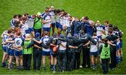 9 August 2014; Monaghan manager Malachy O'Rourke speaks to his players after the game. GAA Football All-Ireland Senior Championship, Quarter-Final, Dublin v Monaghan, Croke Park, Dublin. Picture credit: Dáire Brennan / SPORTSFILE