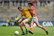 9 August 2014; Christy Toye, Donegal, in action against Jamie Clarke, Armagh. GAA Football All-Ireland Senior Championship, Quarter-Final, Donegal v Armagh, Croke Park, Dublin. Photo by Sportsfile