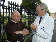 2 October 2006; Brother Kevin Crowley, OFM, with Dr. Peter O'Connor, Emergency Department, Mater Hospital, at the annoucement of a Charity Ball which is being organised by the medical staff at the Mater Hospital for the Capuchin Day Centre. The aim of the ball is to raise money for the Capuchin Day Centre, the centre provides hot meals, clothes and day care facilities for Dublin’s homeless and needy people. This year is the first time that the ball will take place and it will be held in the Crowne Plaza Hotel, Santry, on the 7th October. Picture credit: Damien Eagers / SPORTSFILE