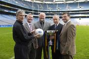 2 October 2006; Pearse Stadium in Galway will host this year's M Donnelly Interprovincial Hurling Final under floodlights on Saturday, 28th October in a double bill with the first test of the International Rules Series when Ireland take on Australia. The Football Championship final takes place on 22nd October in Boston. Pictured at the launch, from left are, football managers, Val Andrews, Leinster, Brian McEniff, Ulster, Sponsor, Martin Donnelly, Gerry O'Sullivan, Munster and, John O'Mahony, Connacht manager. Croke Park, Dublin. Picture credit: Damien Eagers / SPORTSFILE