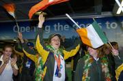 6 October 2006; Rachel Ryan, Tipperary, athletics silver medalist, Special Olympics Team Ireland, who competed with great success at the 2006 Special Olympics European Youth Games in Rome, Italy, on their arrival at Dublin Airport. Dublin Airport. Picture credit: Pat Murphy / SPORTSFILE