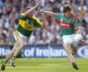 17 September 2006; Billy Joe Padden, Mayo, in action against Tommy Griffin, Kerry. Bank of Ireland All-Ireland Senior Football Championship Final, Kerry v Mayo, Croke Park, Dublin.  Picture credit: Brendan Moran / SPORTSFILE