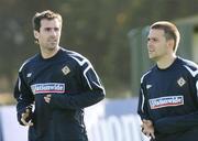 9 October 2006; Keith Gillespie and David Healy during Northern Ireland squad training. Newforge Country Club, Belfast, Co. Antrim. Picture credit: Oliver McVeigh / SPORTSFILE
