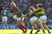 17 September 2006; Cieran MacDonald, Mayo, in action against Kerry's Mike Frank Russell and Tommy Griffin, 9. Bank of Ireland All-Ireland Senior Football Championship Final, Kerry v Mayo, Croke Park, Dublin.  Picture credit: Ray McManus / SPORTSFILE