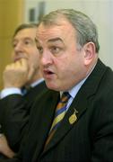 11 October 2006; President of the GAA Nickey Brennan, alongside Liam Mulvihill, Ard Stiurthoir of the GAA, speaking at the Motions Committee press briefing ahead of the upcoming GAA Special Congress. Croke Park, Dublin. Picture credit: Brendan Moran / SPORTSFILE