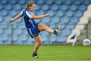9 August 2014; Ellen McCarron, Monaghan with a goal chance. TG4 All-Ireland Ladies Football Senior Championship, Round 2 Qualifier, Monaghan v Tyrone, Pearse Park, Longford. Picture credit: Oliver McVeigh / SPORTSFILE