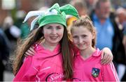 10 August 2014; Limerick supporters, sisters Clodagh, left, and Rachel Lenihan from Foynes, Co. Limerick, before the game. GAA Hurling All-Ireland Senior Championship, Semi-Final, Kilkenny v Limerick, Croke Park, Dublin. Picture credit: Ramsey Cardy / SPORTSFILE
