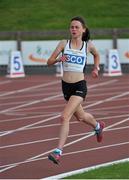 9 August 2014; Caelidh Ross, Scotland, on her way to winning the Under 18 Girl's 1500m event. 2014 Celtic Games, Morton Stadium, Santry, Co. Dublin. Picture credit: Cody Glenn / SPORTSFILE