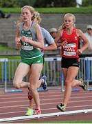 9 August 2014; Meabh Bannigan, Ireland, on her way to her second place finish in the Under 18 Girl's 1500m event. 2014 Celtic Games, Morton Stadium, Santry, Co. Dublin. Picture credit: Cody Glenn / SPORTSFILE
