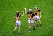 10 August 2014; Kilkenny players, left to right, Eoin Larkin, Michael Fennelly, and Paul Murphy, celebrate after the game. GAA Hurling All-Ireland Senior Championship, Semi-Final, Kilkenny v Limerick, Croke Park, Dublin. Picture credit: Dáire Brennan / SPORTSFILE