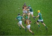 10 August 2014; Limerick players, left to right, Graeme Mulcahy, Shane Dowling, and David Breen, in action against Jackie Tyrrell and Paul Murphy, Kilkenny. GAA Hurling All-Ireland Senior Championship, Semi-Final, Kilkenny v Limerick, Croke Park, Dublin. Picture credit: Dáire Brennan / SPORTSFILE