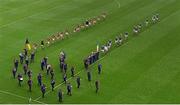 10 August 2014; The Kilkenny and Limerick teams parade behind the Artane School of Music Band before the game. GAA Hurling All-Ireland Senior Championship, Semi-Final, Kilkenny v Limerick, Croke Park, Dublin. Picture credit: Dáire Brennan / SPORTSFILE