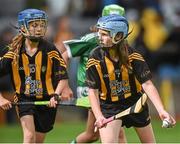 10 August 2014; Caoimhe O'Sullivan, right, Scoil na gCailini, Co. Monaghan, and Reagan Fay, St. Francis, Derrylatinee, Co. Tyrone, representing Kilkenny. INTO/RESPECT Exhibition GoGames, Croke Park, Dublin. Picture credit: David Maher / SPORTSFILE