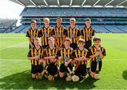 10 August 2014; The Kilkenny team, back row, left to right, Senan Rooney, Creevey N.S., Ballyshannon, Co. Donegal, Pádraic Moylan, St. Canice's Co-Ed, Kilkenny city, Co. Kilkenny, Theo Fitzpatrick, Scoil Bríd, Rathdowney, Co. Laois, Jay Buggy, The Heath N.S., Co. Laois, Ciarán Duffy, Scoil Mhuire na mBuachaillí, Castleblayney, Co. Monaghan, front row, Mark Cahill, High Street N.S., Ferbane, Co. Offaly, Aaron McArdle, Dromintee P.S., Kileavy, Co. Armagh, Cian Warde, Scoil Éanna, Bullaun, Loughrea, Co. Galway, Francis Caldwell, St. Mary's, Kilcubbin, Co. Down, Santiago Pompa, Holy Cross N.S., Dundrum, Co. Dublin. INTO/RESPECT Exhibition GoGames, Croke Park, Dublin. Picture credit: Dáire Brennan / SPORTSFILE