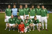 11 October 2006; The Republic of Ireland team, back row from left, Jonathan Douglas, Wayne Henderson, Paul McShane, John O'Shea, Stephen Kelly, Kevin Kilbane and Steve Finnan, front row from left, Lee Carsley, Andy Reid, Robbie Keane and Damien Duff. Euro 2008 Championship Qualifier, Republic of Ireland v Czech Republic, Lansdowne Road, Dublin. Picture credit: David Maher / SPORTSFILE