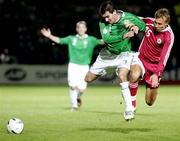 11 October 2006; Keith Gillespie, Northern Ireland, in action against Genadijs Solonicins, Latvia. Euro 2008 Championship Qualifier, Northern Ireland v Latvia, Windsor Park, Belfast. Picture credit: Oliver McVeigh / SPORTSFILE
