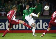 11 October 2006; Keith Gillespie, Northern Ireland, in action against Dzintars Zirnis, Latvia. Euro 2008 Championship Qualifier, Northern Ireland v Latvia, Windsor Park, Belfast. Picture credit: Oliver McVeigh / SPORTSFILE