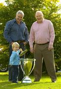 12 October 2006; TV commentators and rugby analysts Brent Pope, left, and George Hook with 3 year old Kevin Keane at the launch of RTE Sports Live Heineken Cup coverage. Picture credit: Matt Browne / SPORTSFILE