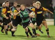 13 October 2006; Paul Warick, Connacht, is tackled by Michael Owen and Jamie Ringer, Newport Gwent Dragons. Magners League, Connacht v Newport Gwent Dragons, Sportsground, Galway. Picture credit: Ray Ryan / SPORTSFILE