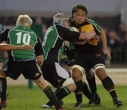 13 October 2006; Nic Fitisemanu, Newport Gwent Dragons, in action against Andrewe Farley, Connacht. Magners League, Connacht v Newport Gwent Dragons, Sportsground, Galway. Picture credit: Ray Ryan / SPORTSFILE