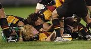13 October 2006; Jamie Ringer and Colin Chavers, Newport Gwent Dragons. get the ball away from David Gannon Connacht. Magners League, Connacht v Newport Gwent Dragons, Sportsground, Galway. Picture credit: Ray Ryan / SPORTSFILE
