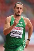 12 August 2014; Ireland's Richard Morrssey on his way to finishng 6th in his heat of the men's 400m event in a personal best time of 46.20. Morrissey subsequently qualified for the semi-final. European Athletics Championships 2014 - Day 1. Letzigrund Stadium, Zurich, Switzerland. Picture credit: Stephen McCarthy / SPORTSFILE