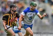 10 August 2014; Cormac Curran , Waterford, in action against Jason Cleere, Kilkenny. Electric Ireland GAA Hurling All-Ireland Minor Championship, Semi-Final, Kilkenny v Waterford, Croke Park, Dublin. Picture credit: David Maher / SPORTSFILE