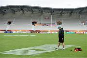 12 August 2014; Ireland head coach Philip Doyle checks the pitch ahead of their Captain's Run ahead of Wednesday's Women's Rugby World Cup semi-final against England. Ireland Captain's Run, Stade Jean Bouin, Paris, France. Picture credit: Brendan Moran / SPORTSFILE