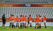 12 August 2014; Ireland head coach Philip Doyle speaks to his players during their Captain's Run ahead of Wednesday's Women's Rugby World Cup semi-final against England. Ireland Captain's Run, Stade Jean Bouin, Paris, France. Picture credit: Brendan Moran / SPORTSFILE