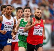 12 August 2014; Ireland's Mark English, second from right, on his way to winning his heat of the men's 800m event, with a time of 1:47.38. European Athletics Championships 2014 - Day 1. Letzigrund Stadium, Zurich, Switzerland. Picture credit: Stephen McCarthy / SPORTSFILE
