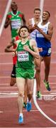 12 August 2014; Ireland's Mark English crosses the line to win his heat of the men's 800m event, with a time of 1:47.38. European Athletics Championships 2014 - Day 1. Letzigrund Stadium, Zurich, Switzerland. Picture credit: Stephen McCarthy / SPORTSFILE