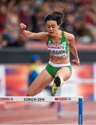 13 August 2014; Ireland's Christine McMahon competing in her heat of the women's 400m hurdles event, where she finished third and qualified for the semi-final. European Athletics Championships 2014 - Day 2. Letzigrund Stadium, Zurich, Switzerland. Picture credit: Stephen McCarthy / SPORTSFILE