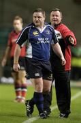 6 October 2006; Ronan McCormack, Leinster, leaves the field after being sin-binned during the first half. Magners League, Leinster v Munster, Lansdowne Road, Dublin. Picture credit: Brendan Moran / SPORTSFILE