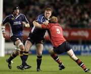 6 October 2006; Stephen Keogh, Leinster, is tackled by Paul O'Connell, Munster. Magners League, Leinster v Munster, Lansdowne Road, Dublin. Picture credit: Brendan Moran / SPORTSFILE